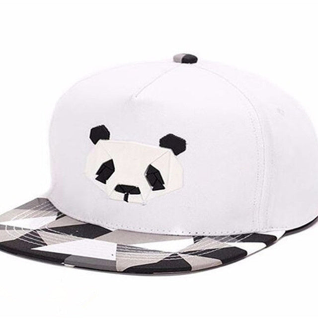 Hip-hop cute panda snapback Flat-brimmed hat