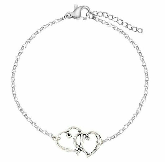 Women's Double Heart Shape Ankle Bracelet