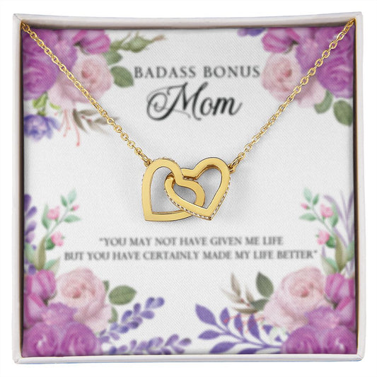 Interlocking Heart Necklace BadAss Bonus MOM