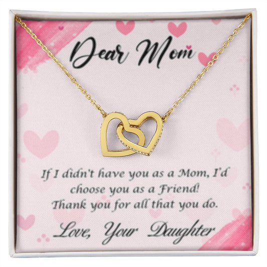 Interlocking Heart Necklace Mom TY for all that you do/from Daughter