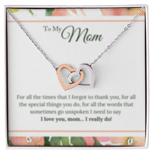 Interlocking Heart Necklace Mom I Really Do