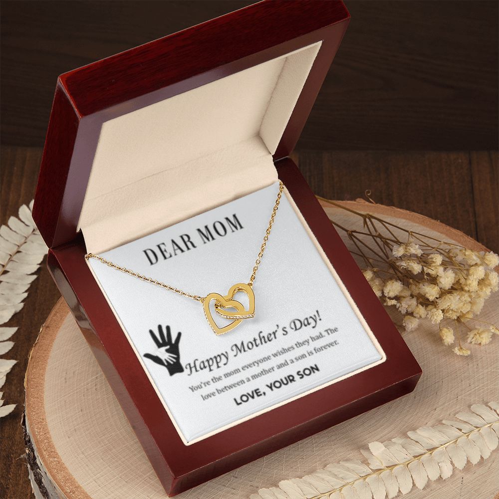 Interlocking Heart Necklace Mom Forever/from Son