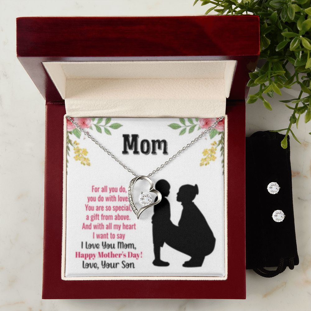 Forever Love Necklace + Clear CZ Earrings For All You Do/from Son