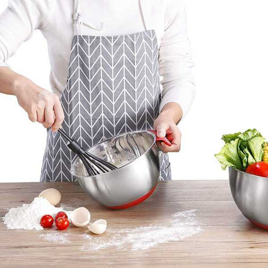 HOT-Mixing Bowls,Stainless Steel Non Slip Mixing Bowls,with Airtight Lids and Grater,Measurement Marks for Salad Mixer