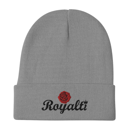 "Royalti" Red Rose Embroidered Beanie