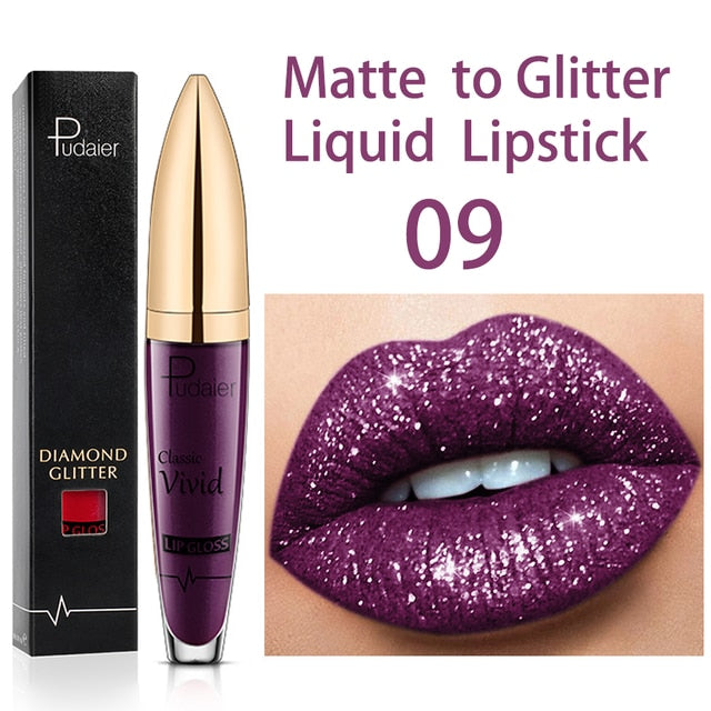 15 Colors Long Lasting Matte Glitter Liquid Shiny Lip Gloss