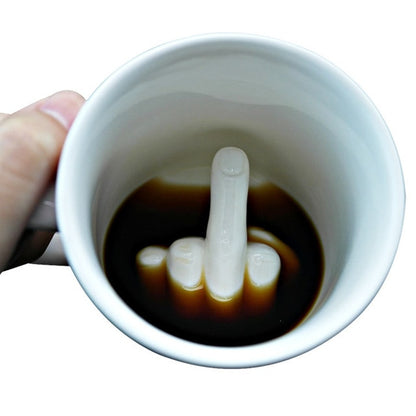 White Middle Finger Mug