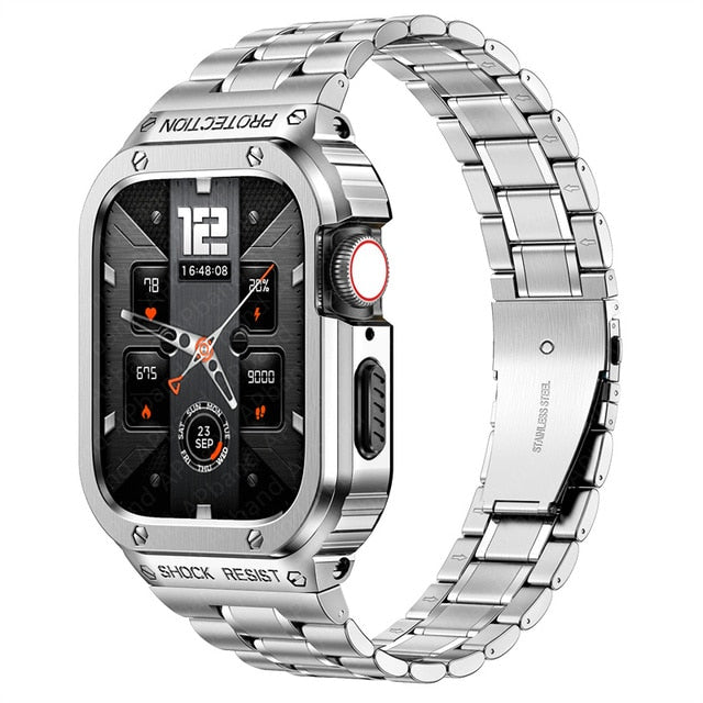 Luxury Stainless Steel Apple Watch Band and Case