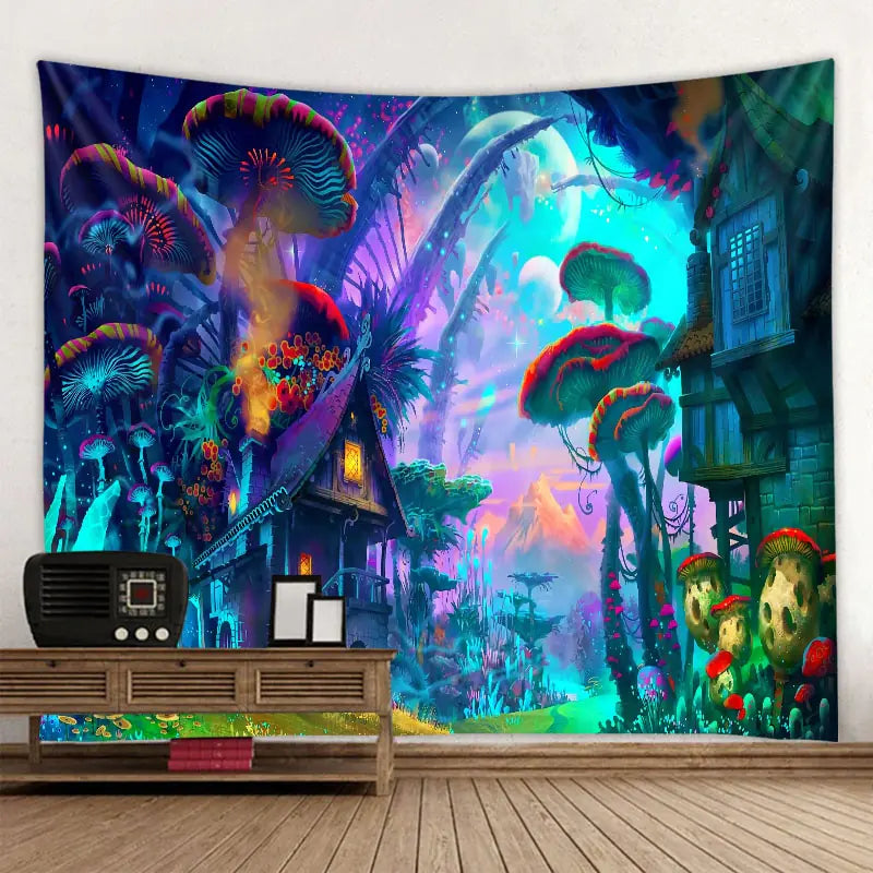 3D Fantasy Colorful Art Tapestry