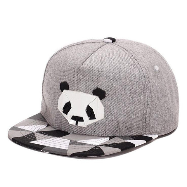 Hip-hop cute panda snapback Flat-brimmed hat