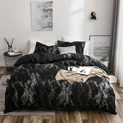 Printed marble bed sets