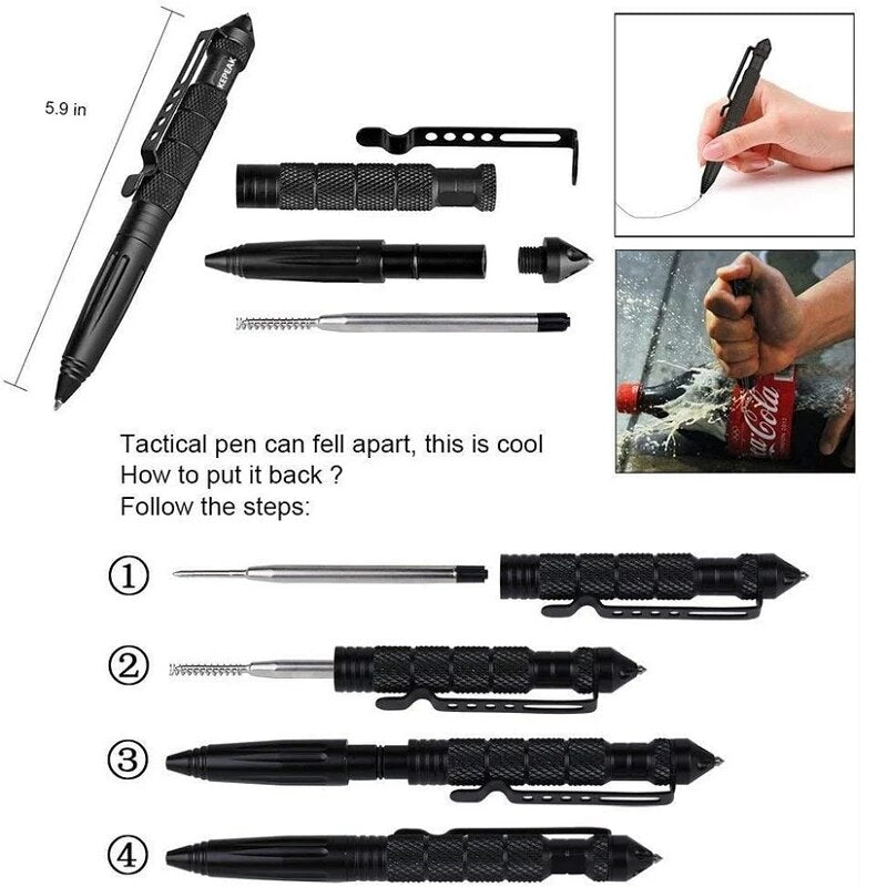High Quality Aluminum Anti skid Portable Self Defense Pen