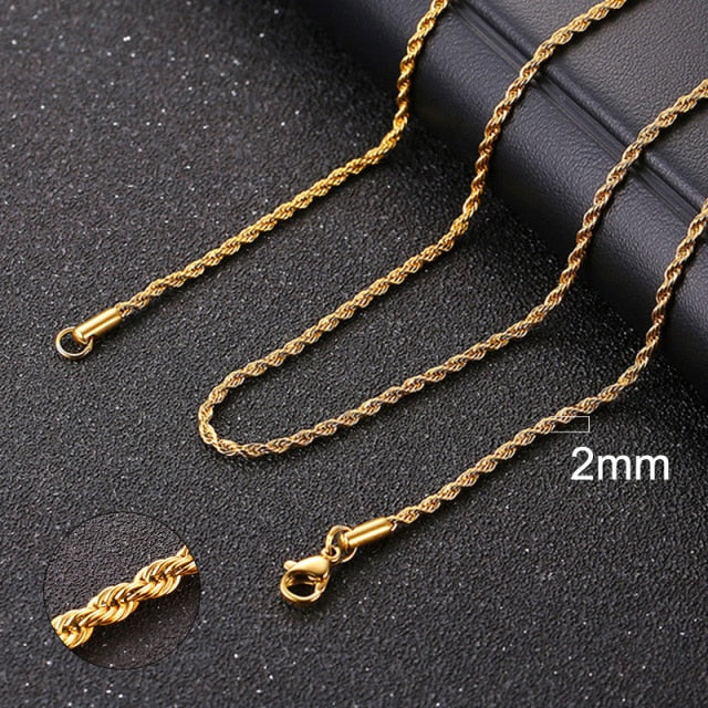 Cuban Rope Necklace for Men and Women