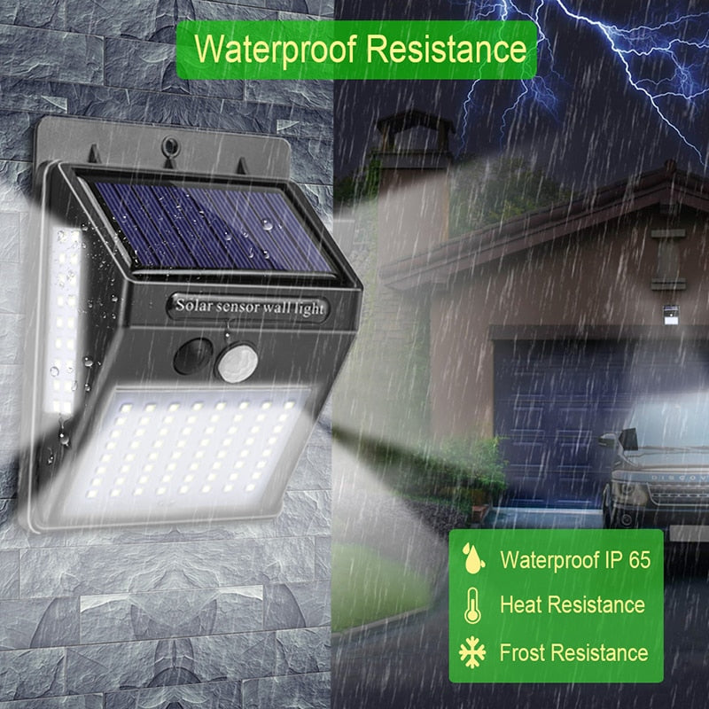 Garden Solar Lamp PIR Motion Sensor LED Light Waterproof for Outdoor Wall Street Decoration