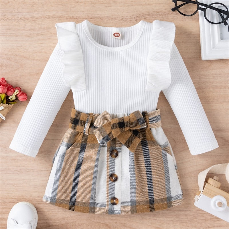 Knitted Baby Girl Skirt Set