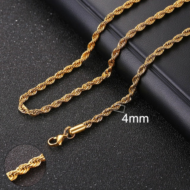 Cuban Rope Necklace for Men and Women