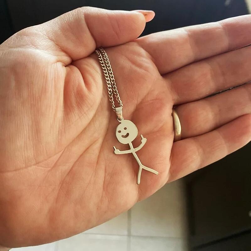 Stickman Pendant Necklace