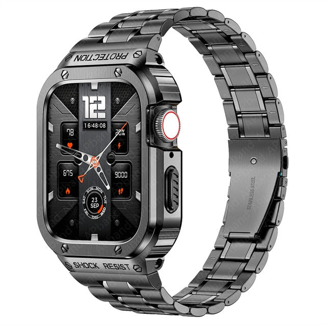 Luxury Stainless Steel Apple Watch Band and Case