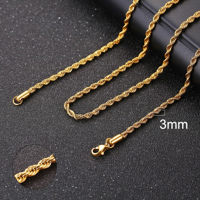 Cuban Rope Necklace for Men and Women