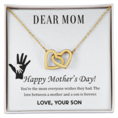 Interlocking Heart Necklace Mom Forever/from Son