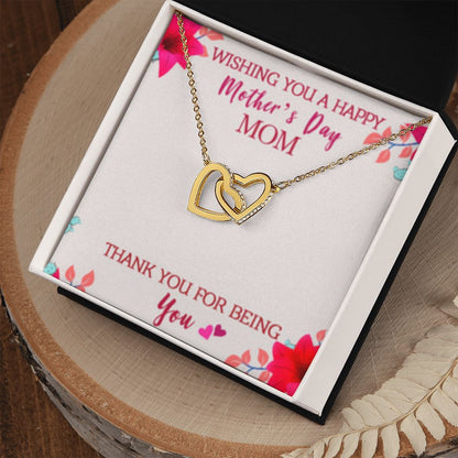 Interlocking Heart Necklace Thank You for Being You