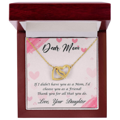 Interlocking Heart Necklace Mom TY for all that you do/from Daughter