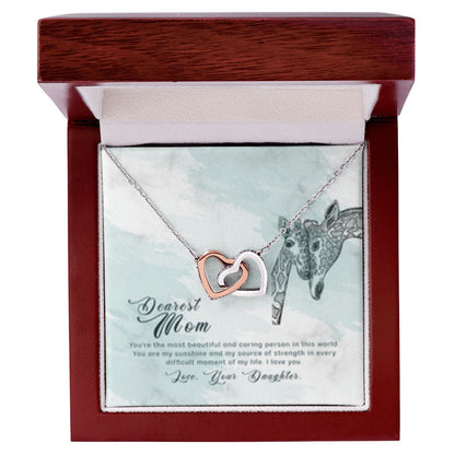 Interlocking Heart Necklace Most Beautiful Mom/from Daughter
