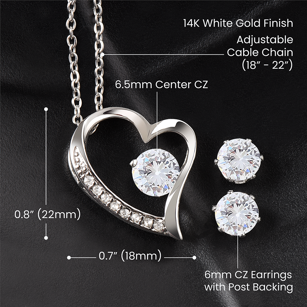 Forever Love Necklace + Clear CZ Earrings For All You Do/from Son(2)