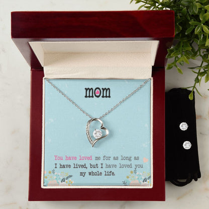 Forever Love Necklace + Clear CZ Earrings MOM