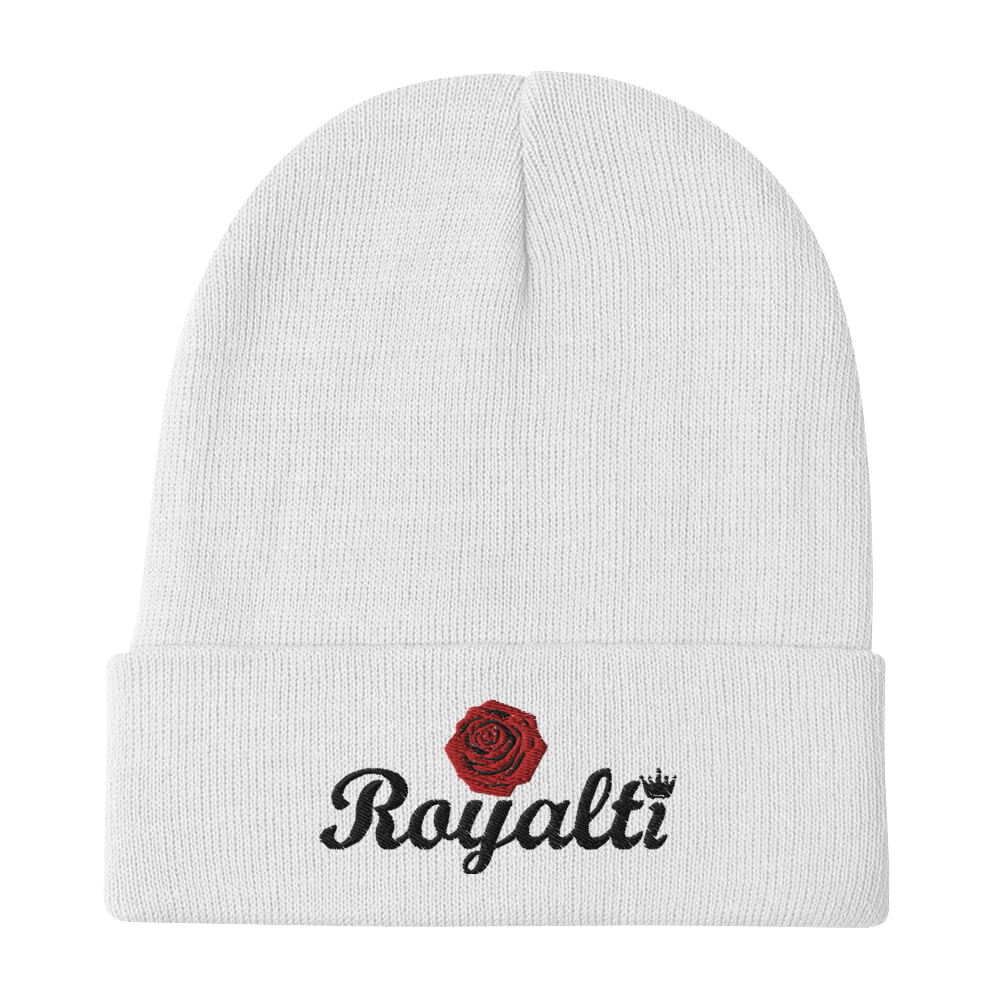 "Royalti" Red Rose Embroidered Beanie